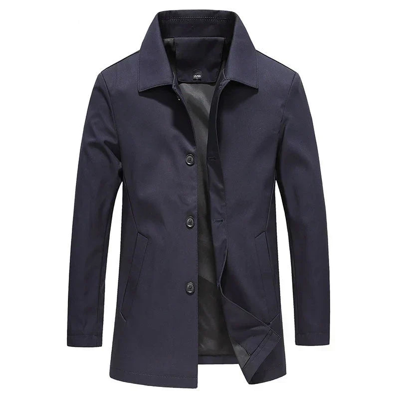 Jackson Herrenmantel lang | winddicht Fleece einfarbig