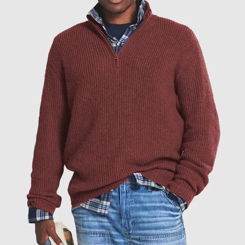 August - Casual Pullover mit Reißverschluss