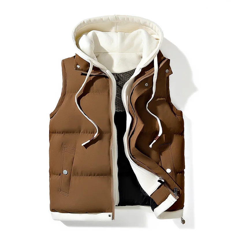 Soft Shell Kapuzen-Puffer-Weste