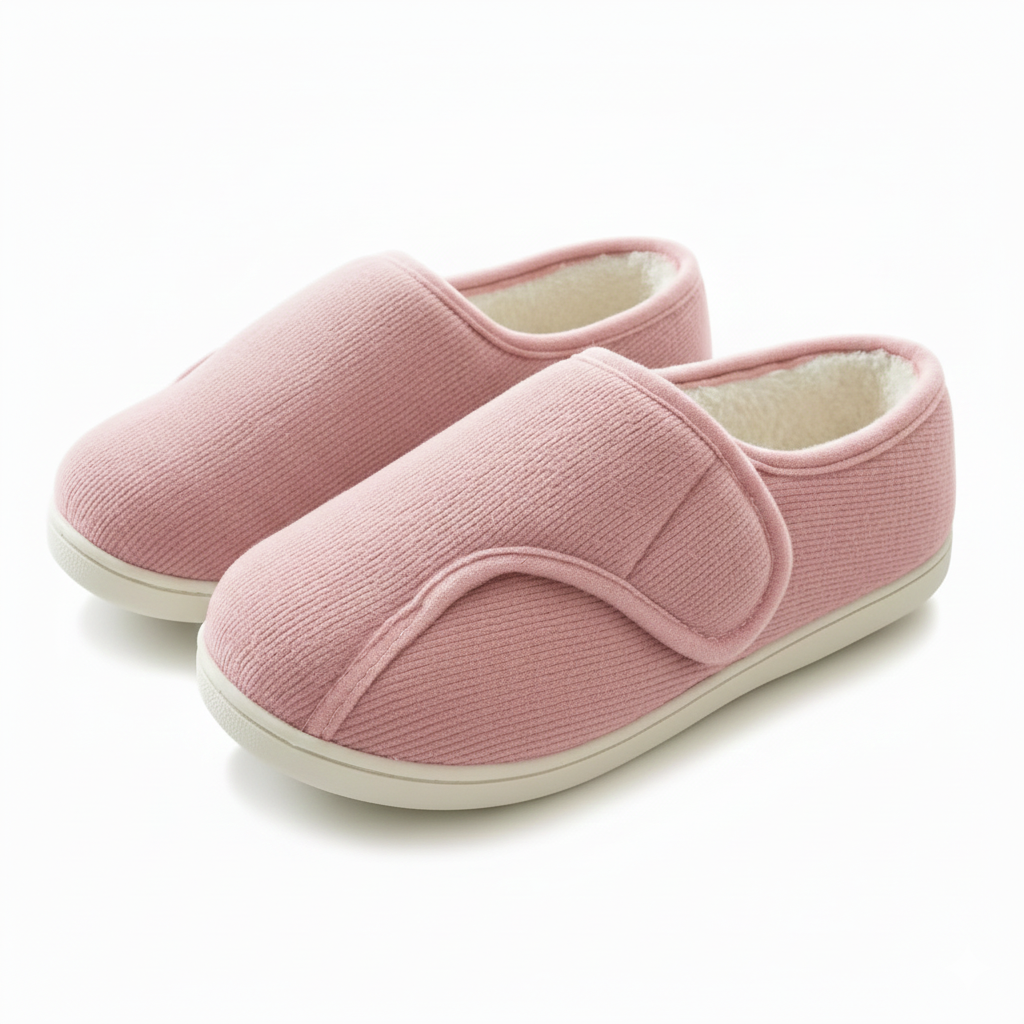 Dames en heren Pantoffels voor Brede en Gezwollen Voeten met Klittenband