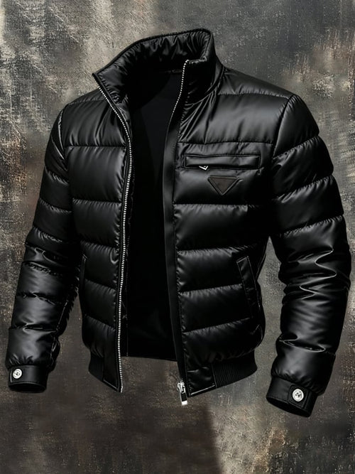 Herren Retro Leder-Jacke mit Innentaschen - Outdoor