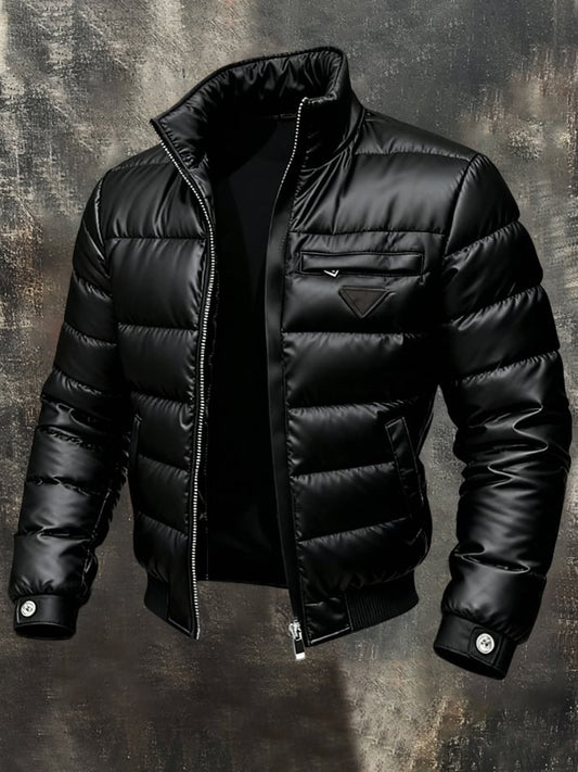 Herren Retro Leder-Jacke mit Innentaschen - Outdoor
