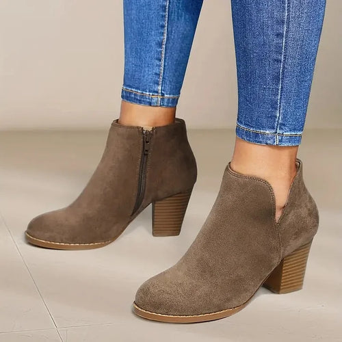 ALEXE™ DAMEN-STIEFELETTEN MIT CHUNKY-ABSATZ