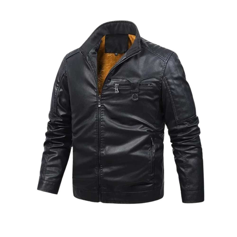 Retro Fleece Lederjacke