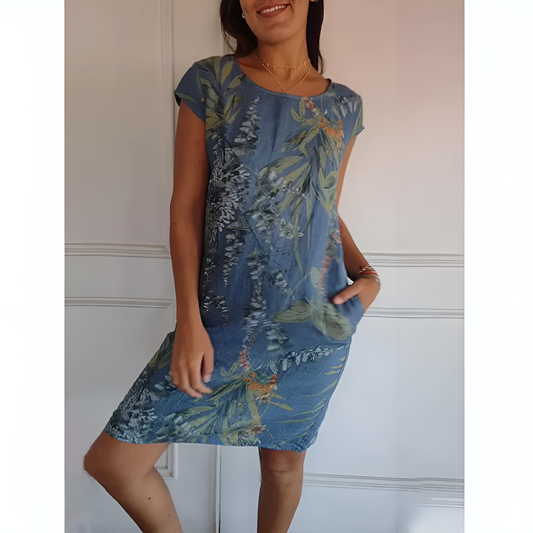 FELICITAS I LÄSSIGES BEDRUCKTES KLEID