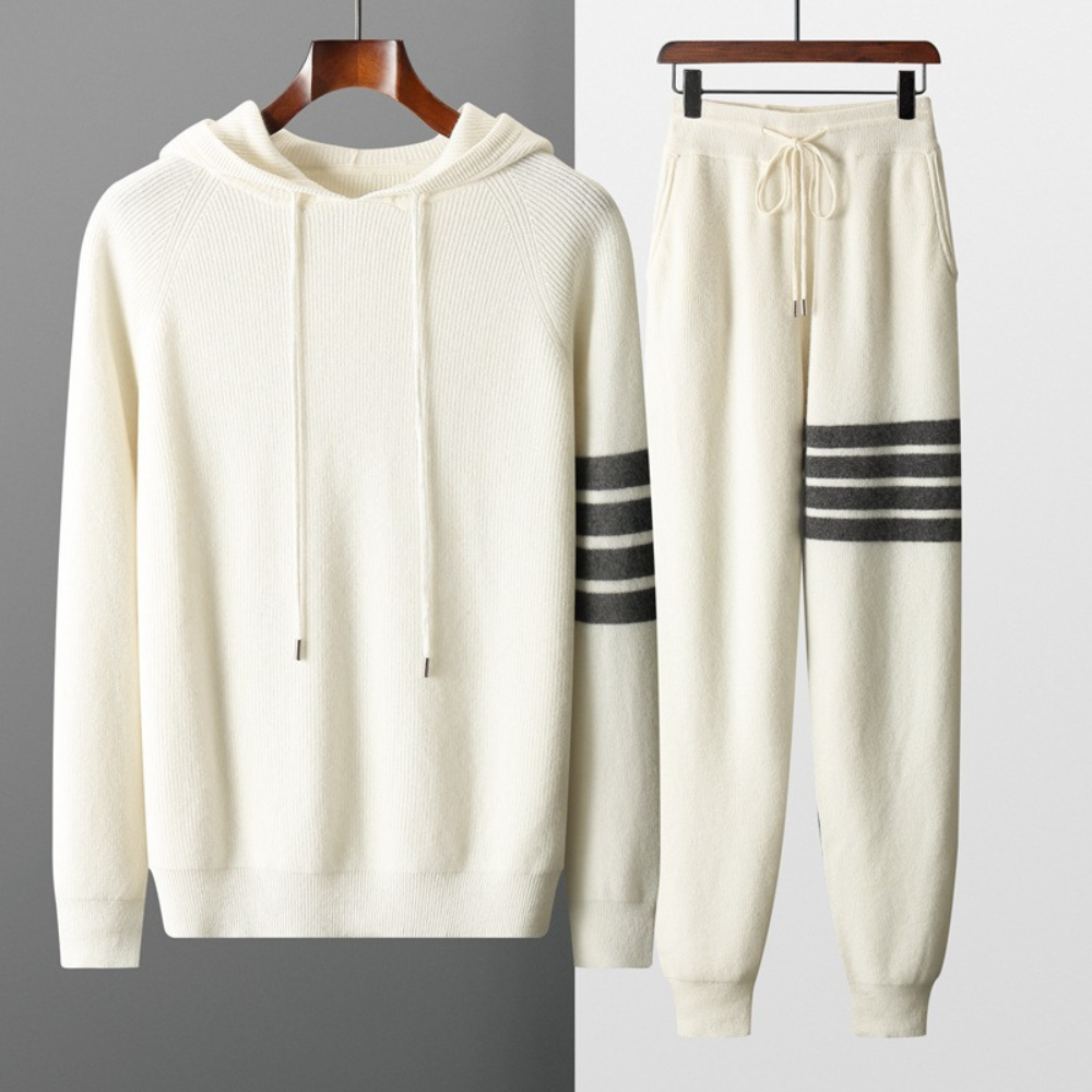 Milano Gestreiftes Strickwaren-Set – Elegantes Herren-Strick-Outfit