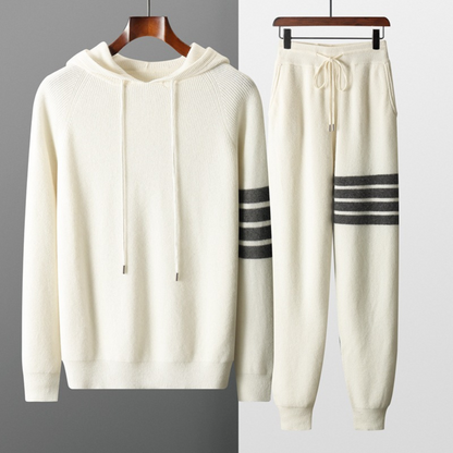 Milano Gestreiftes Strickwaren-Set – Elegantes Herren-Strick-Outfit