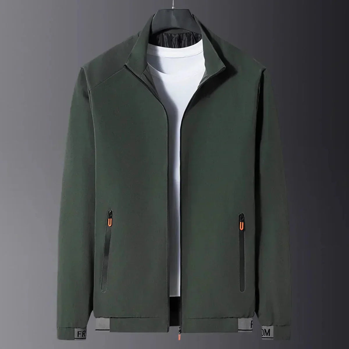Mateo - winddichte schwarze Herren-Zwischenjacke mit Stehkragen