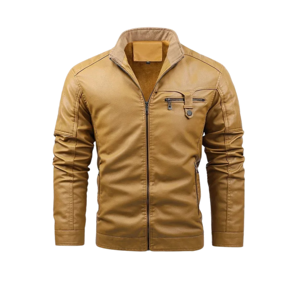 Retro Fleece Lederjacke