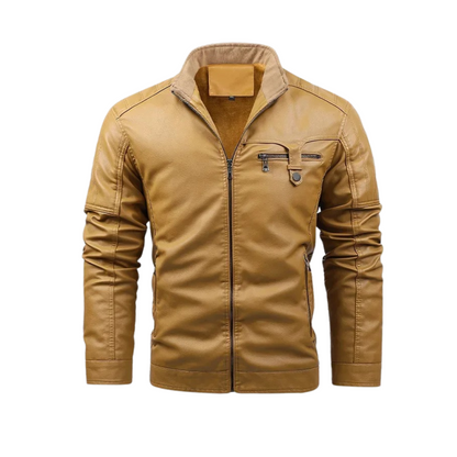 Retro Fleece Lederjacke