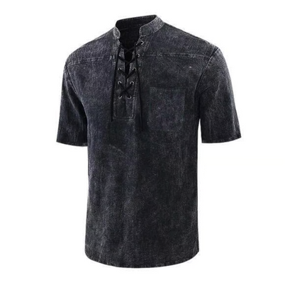 Damien™ – Gothic Retro V-Ausschnitt T-Shirt