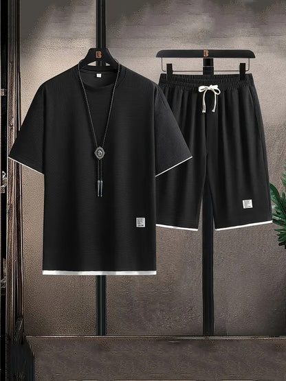 Waffelstrick Lounge-Set für Herren - Bequemes Zweiteiler-Set