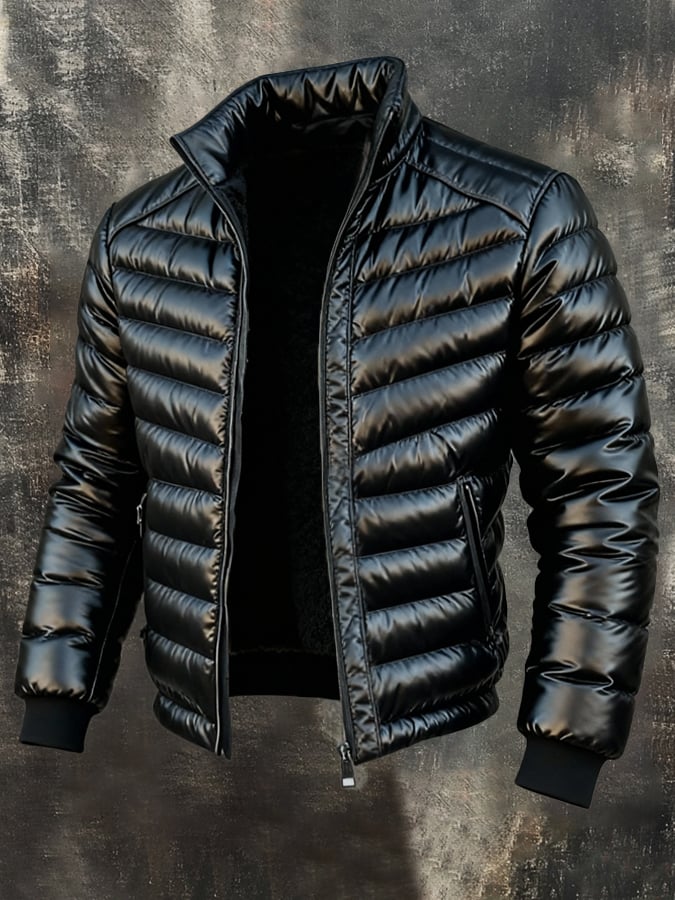 Herren Retro Outdoor-Jacke - Warm Gefüttert mit Taschen