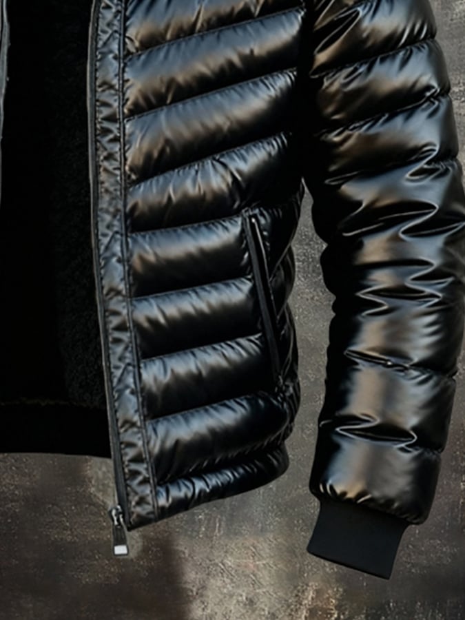 Herren Retro Outdoor-Jacke - Warm Gefüttert mit Taschen