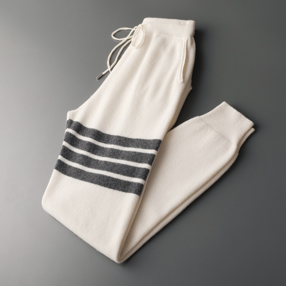 Milano Gestreiftes Strickwaren-Set – Elegantes Herren-Strick-Outfit