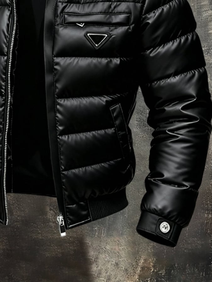 Herren Retro Leder-Jacke mit Innentaschen - Outdoor
