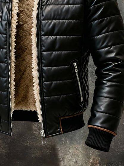 Vintage Herren Outdoor-Jacke - Plüsch & Leder-Optik