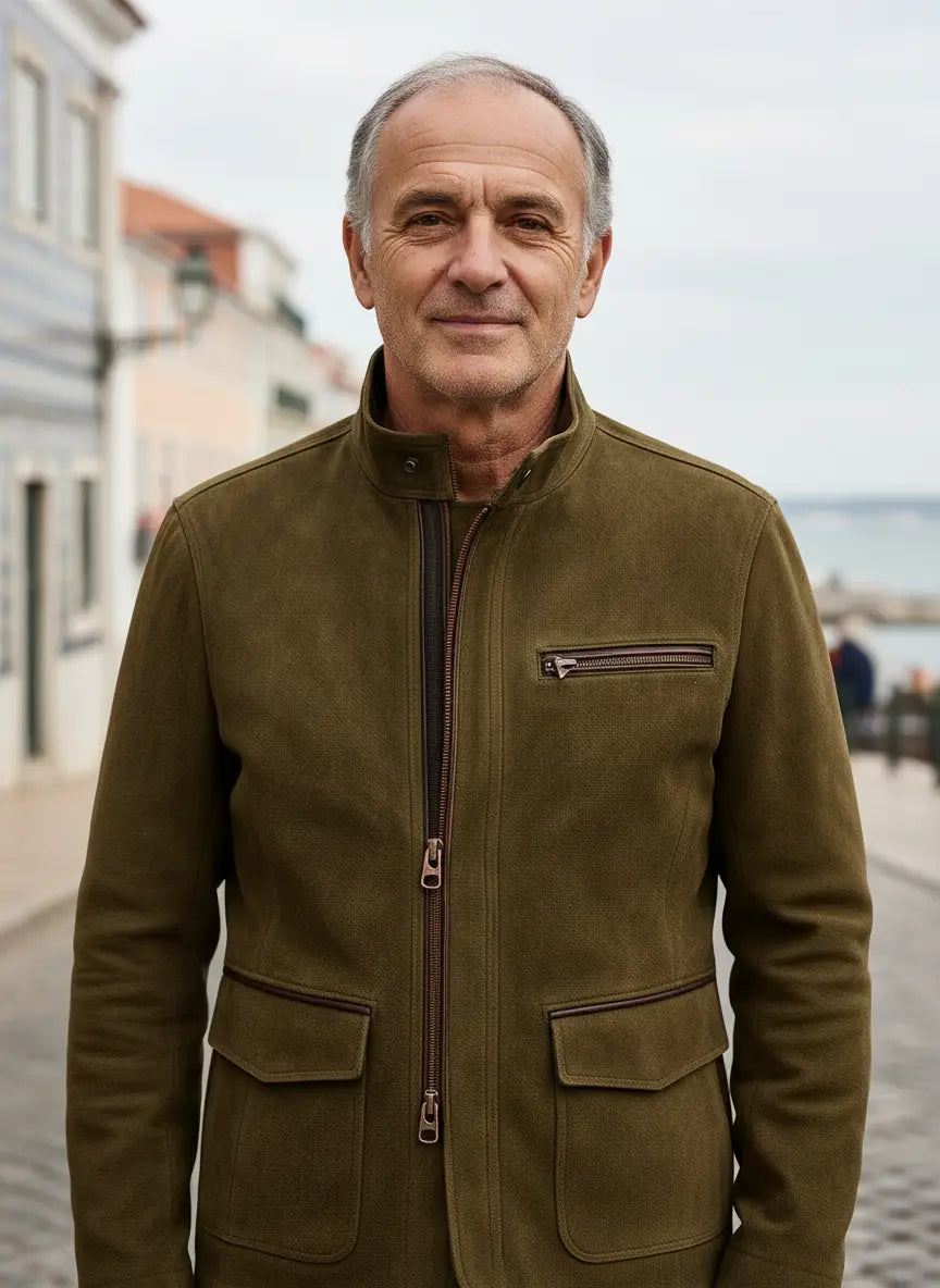 Schicke Wildleder-Jacke für Herren