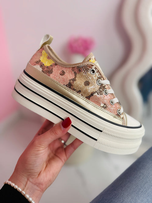 Pleun Gold Low Sneaker