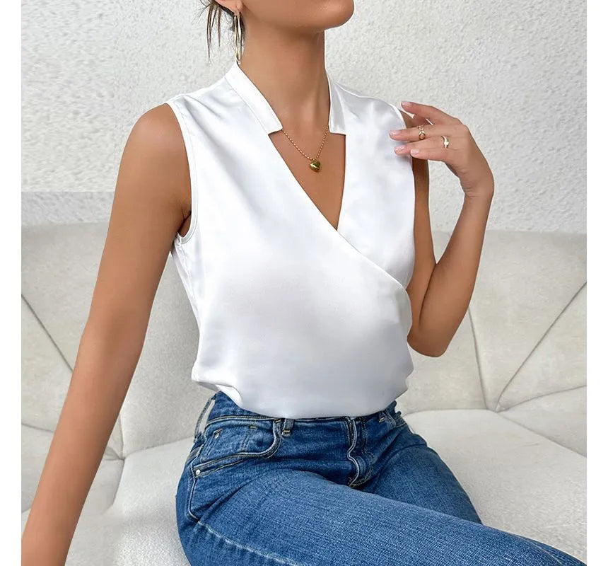 Madisyn | Elegantes ärmelloses einfarbiges Top