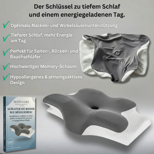 Lunava™ Ergonomisches Nackenkissen – Orthopädisches Kissen gegen Nackenschmerzen