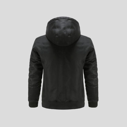 Lance - Kapuzenlederjacke