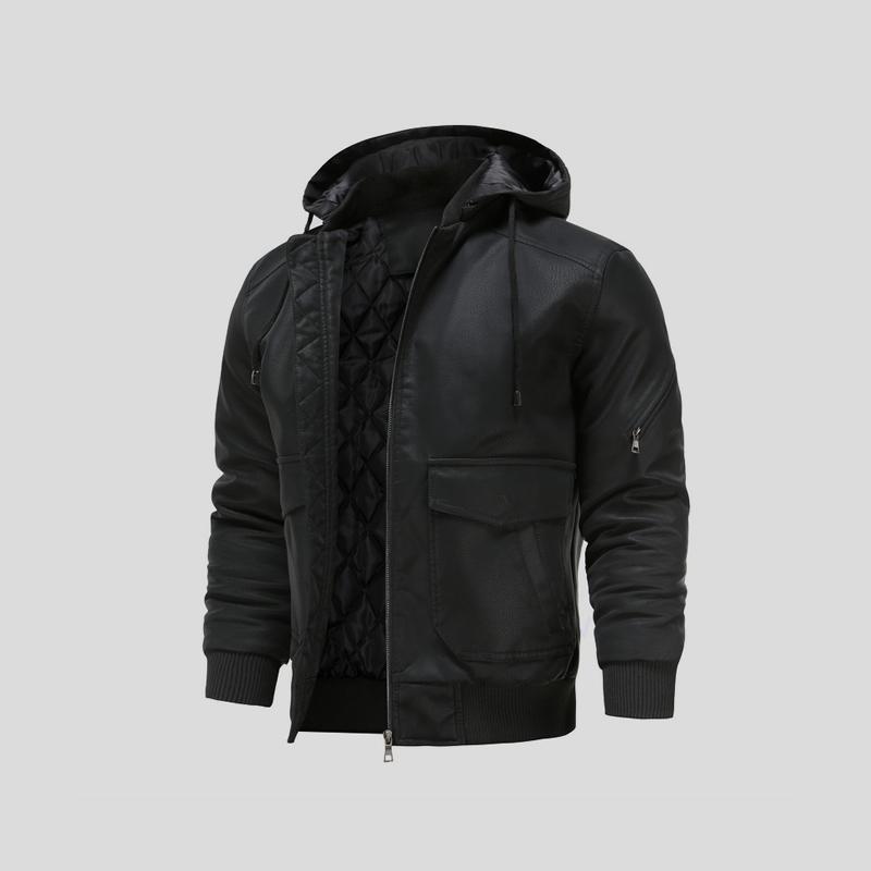 Lance - Kapuzenlederjacke