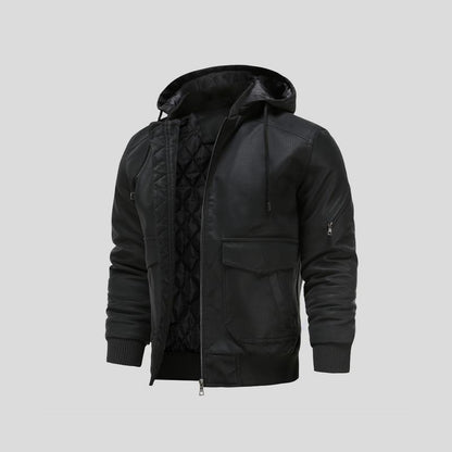 Lance - Kapuzenlederjacke