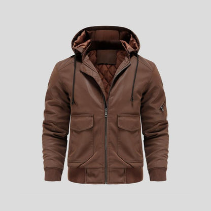 Lance - Kapuzenlederjacke