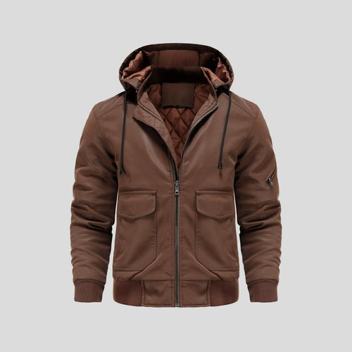 Lance - Kapuzenlederjacke