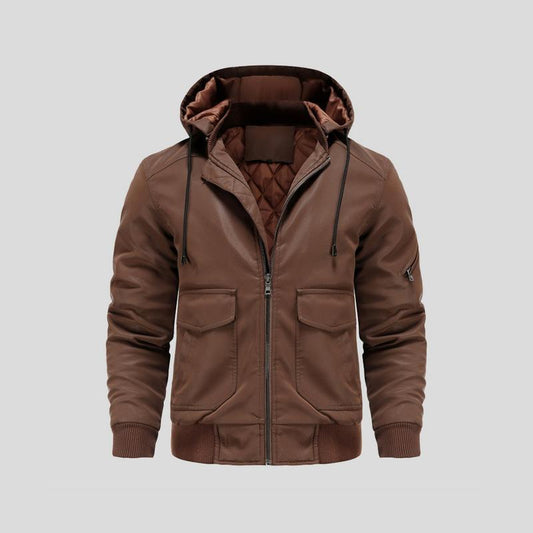 Lance - Kapuzenlederjacke