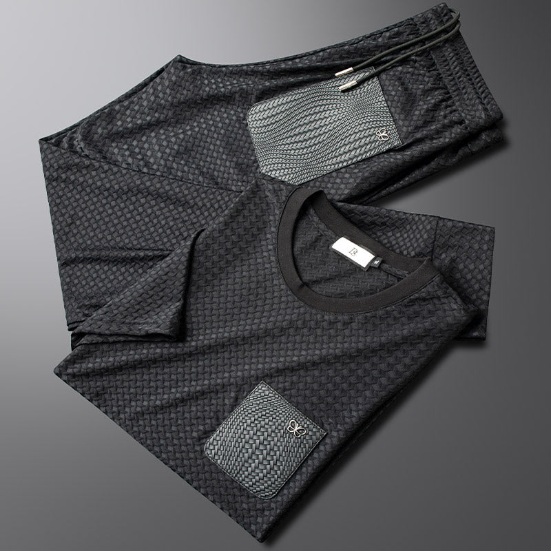 Jacquard Lounge-Set – Texturiertes Herren-Freizeitset mit Raffinesse