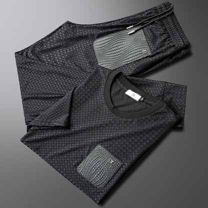 Jacquard Lounge-Set – Texturiertes Herren-Freizeitset mit Raffinesse