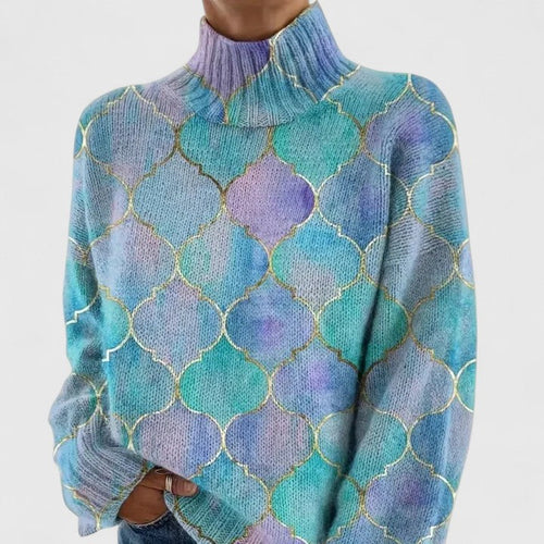 Selah Gestrickter Pullover – Farbenfroher Damen-Strickpullover mit Glitzer