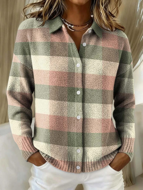 Noor | Alpen-Karo Bluse in Pastellfarben