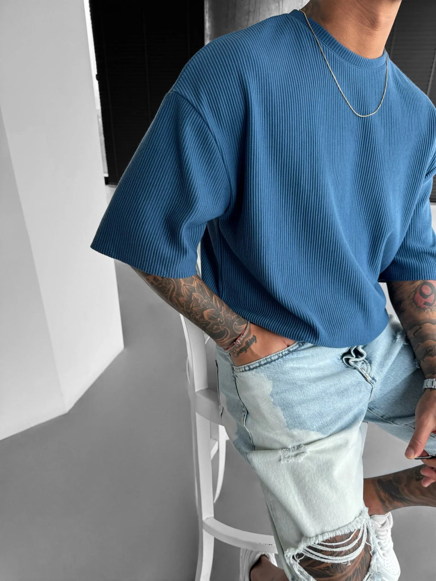 Oversize Cord Tee - Herren T-Shirt mit Cord-Struktur