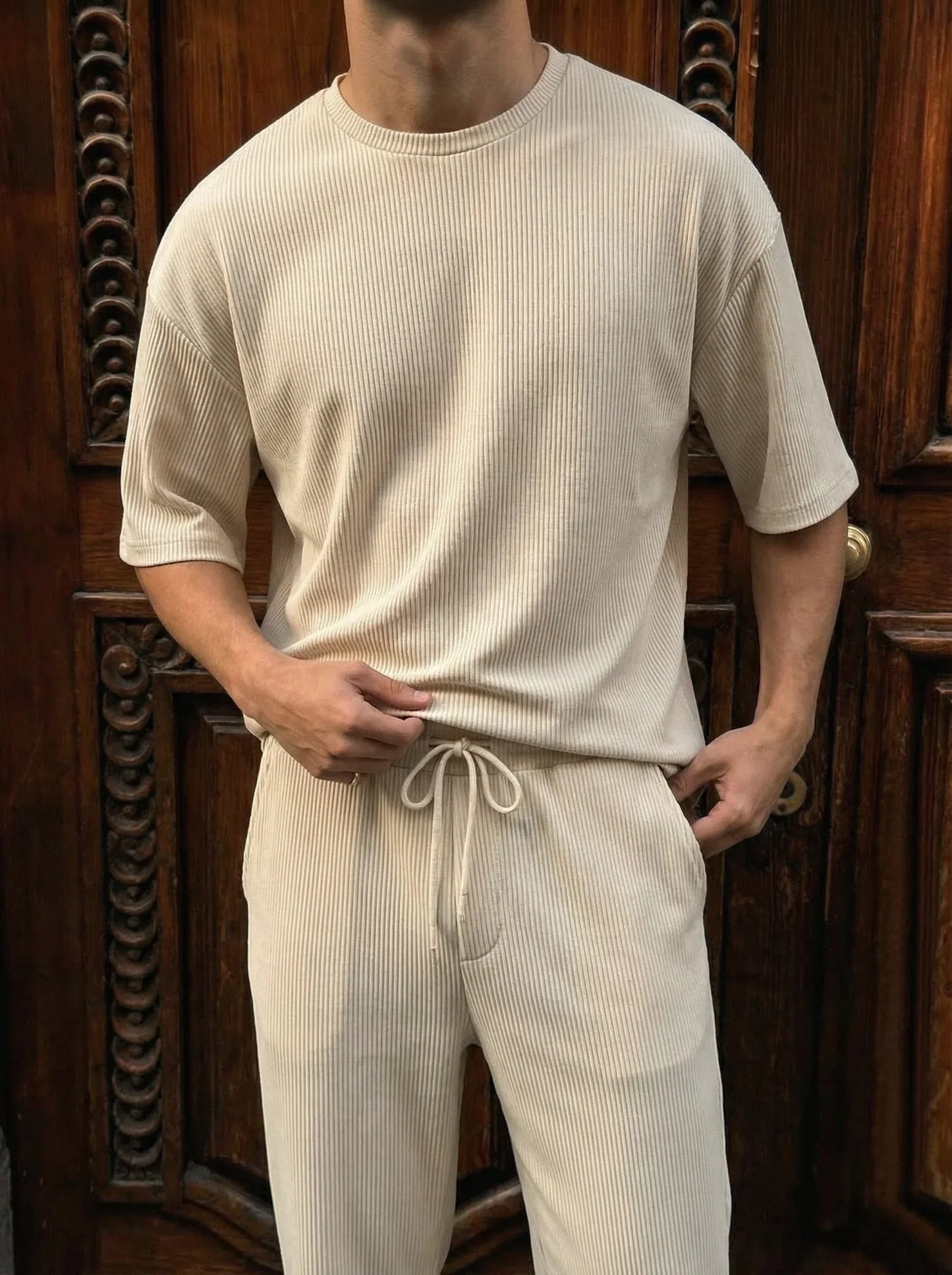 Oversize Cord Tee - Herren T-Shirt mit Cord-Struktur