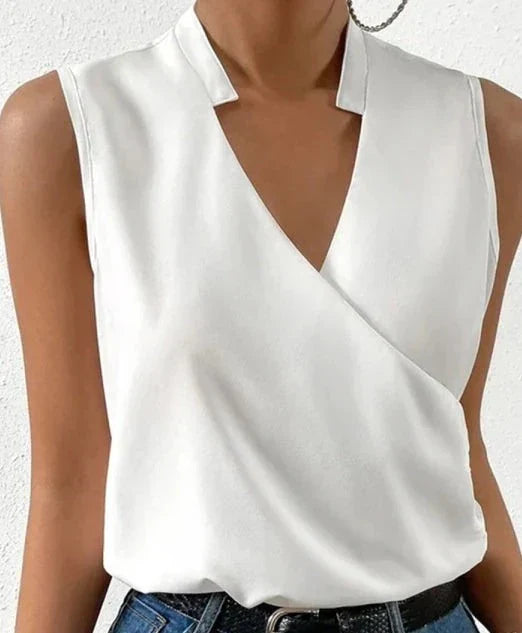 Sarah | Elegantes ärmelloses einfarbiges Top