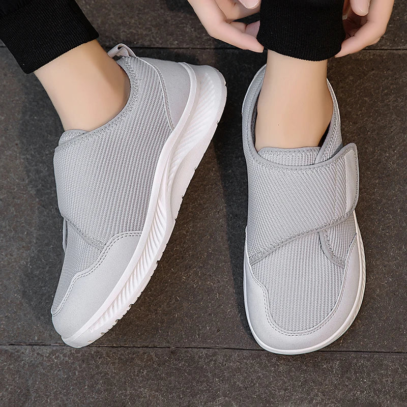 Dames en Heren Comfortabele Klittenband Schoenen voor Brede en Gezwollen Voeten