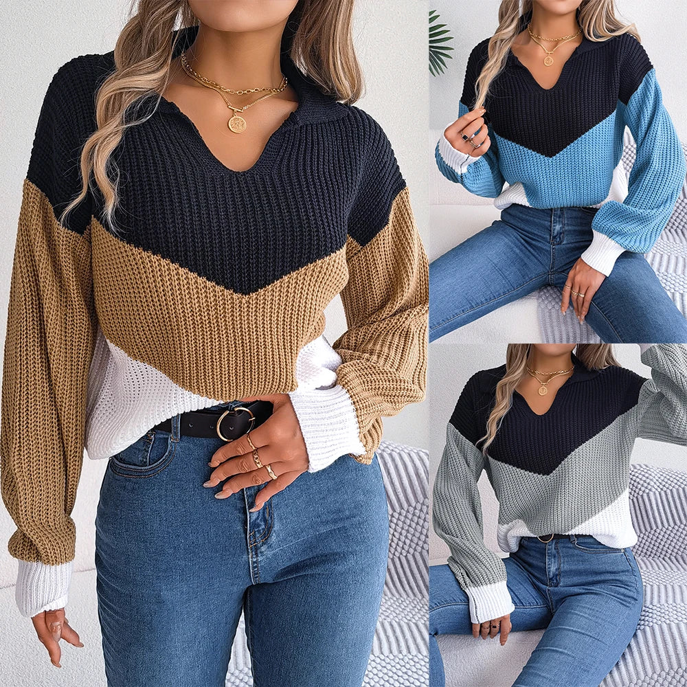 Emilia™ – Komfortabler Patchwork-Strickpullover für Damen