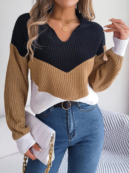 Emilia™ – Komfortabler Patchwork-Strickpullover für Damen