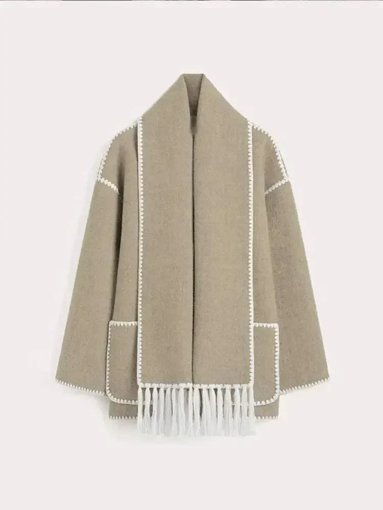 POZIE | Bohème-Mantel mit Schal