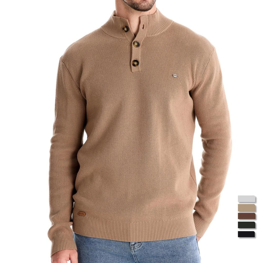 Konrad | Stilvoller Herrenpullover mit Knopfdesign