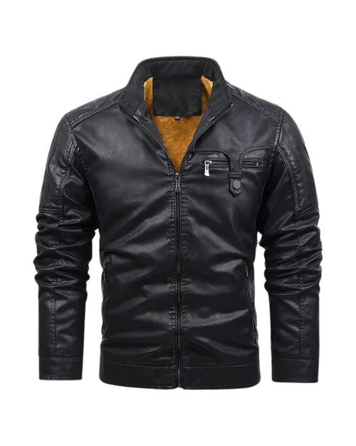 Retro Fleece Lederjacke