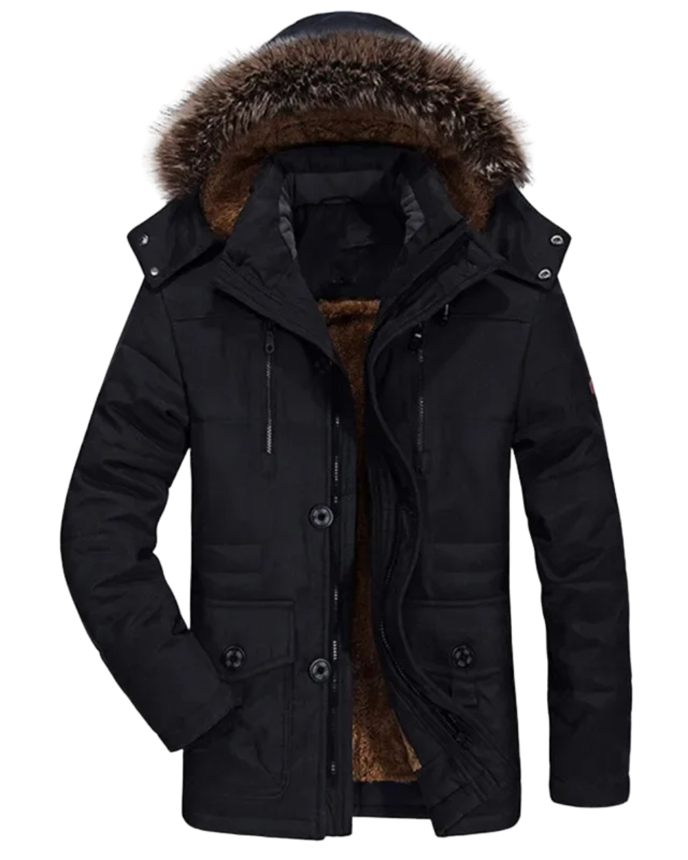 Baumwoll-Winterjacke mit Kapuze