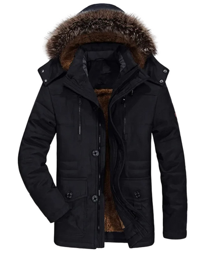 Baumwoll-Winterjacke mit Kapuze