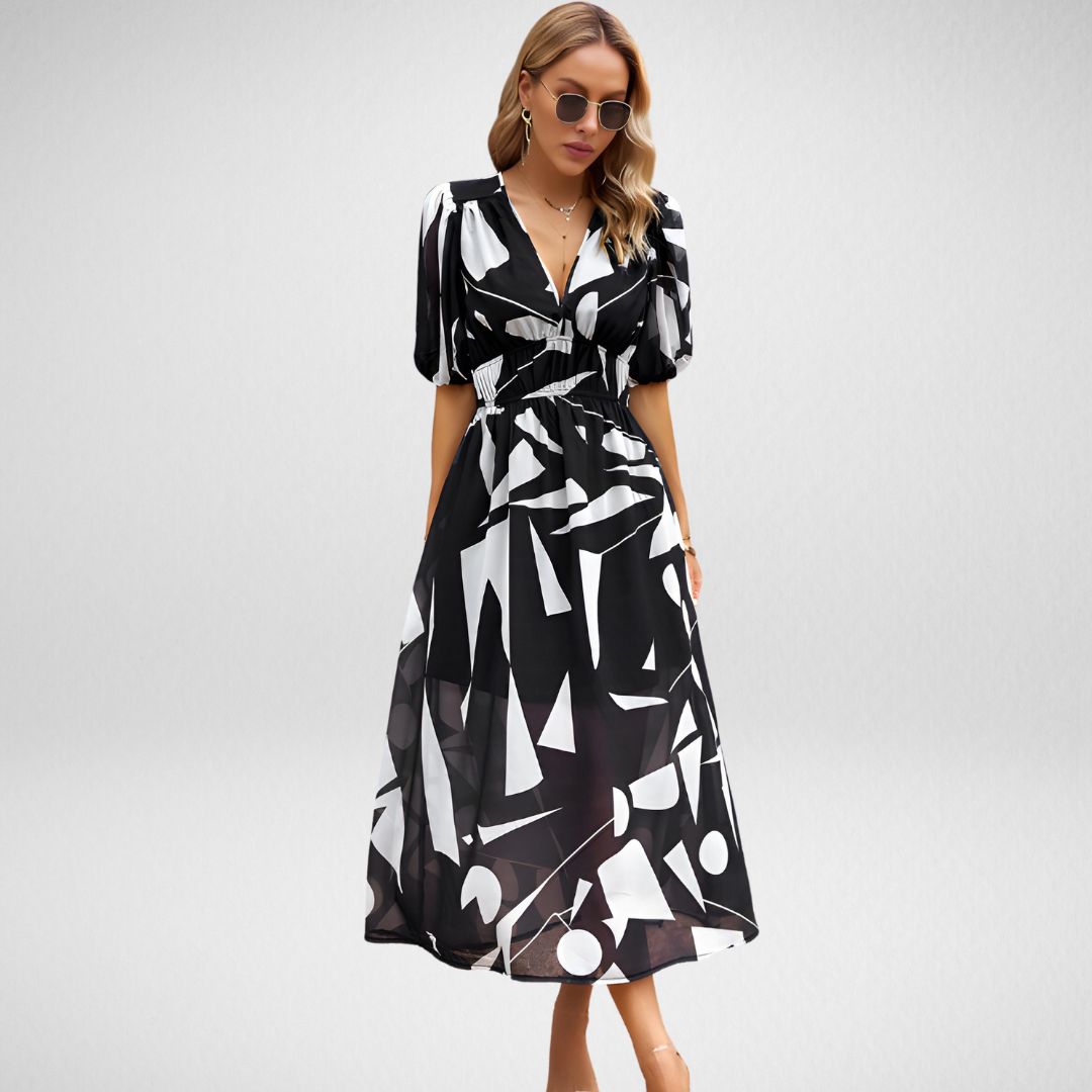 Johanna - V-Ausschnitt Freizeitkleid