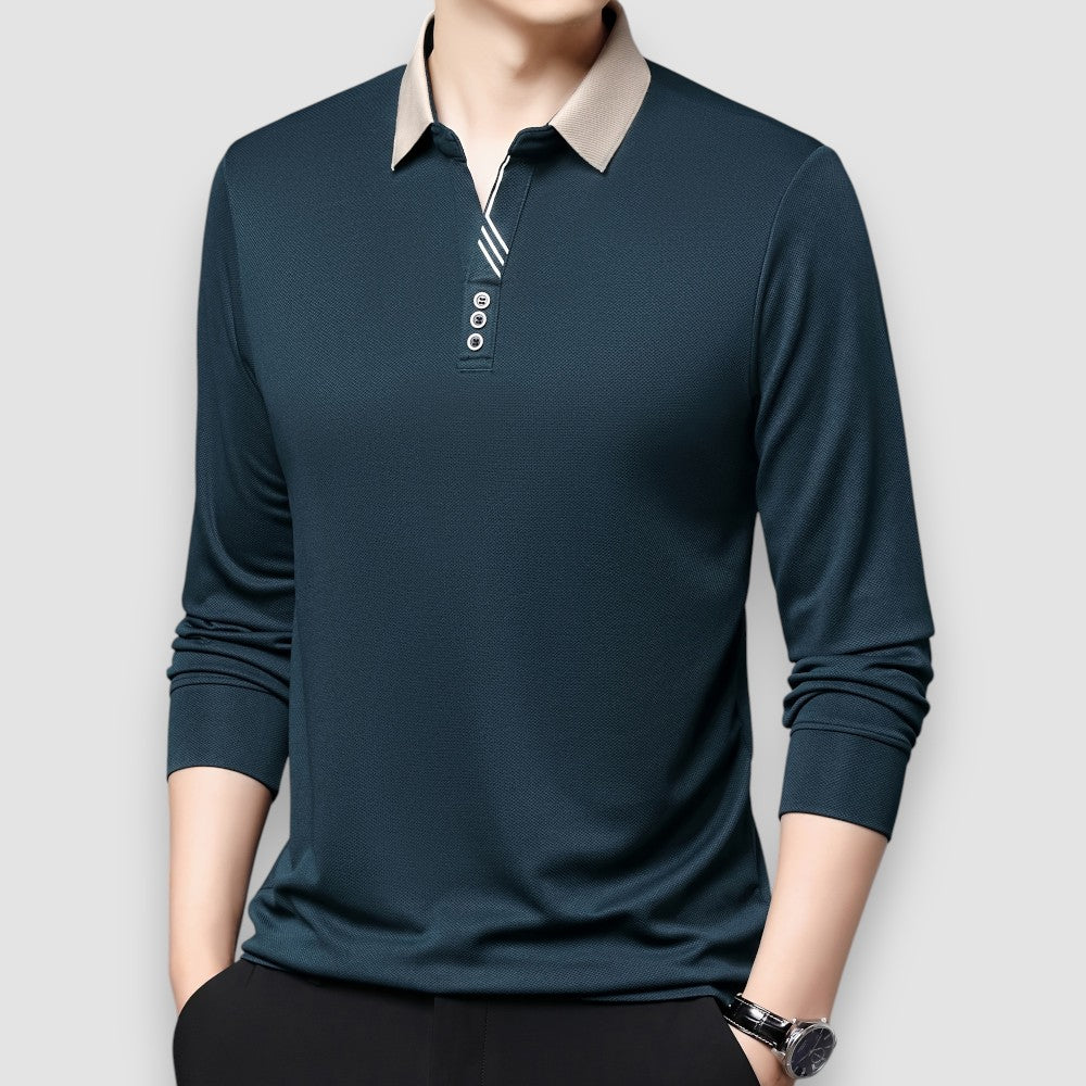 Enzo | Business Langarm Herren Polo-Shirt