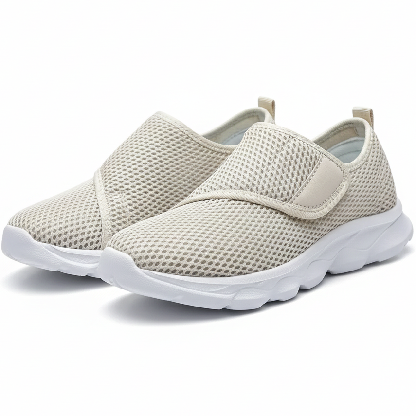 Dames en Heren Schoenen voor Brede en Gezwollen voeten met Klittenband – Zacht Comfort en Lichte Demping