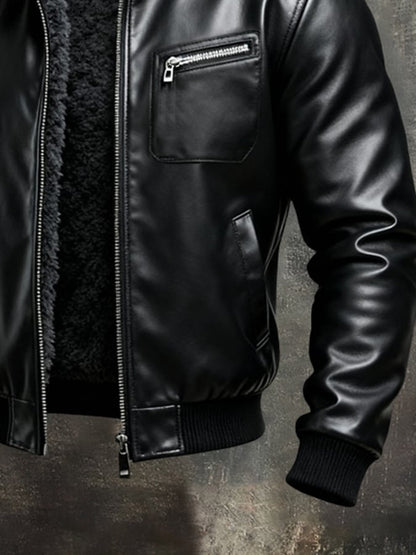 Herren Retro Leder Outdoor-Jacke - Vintage Style